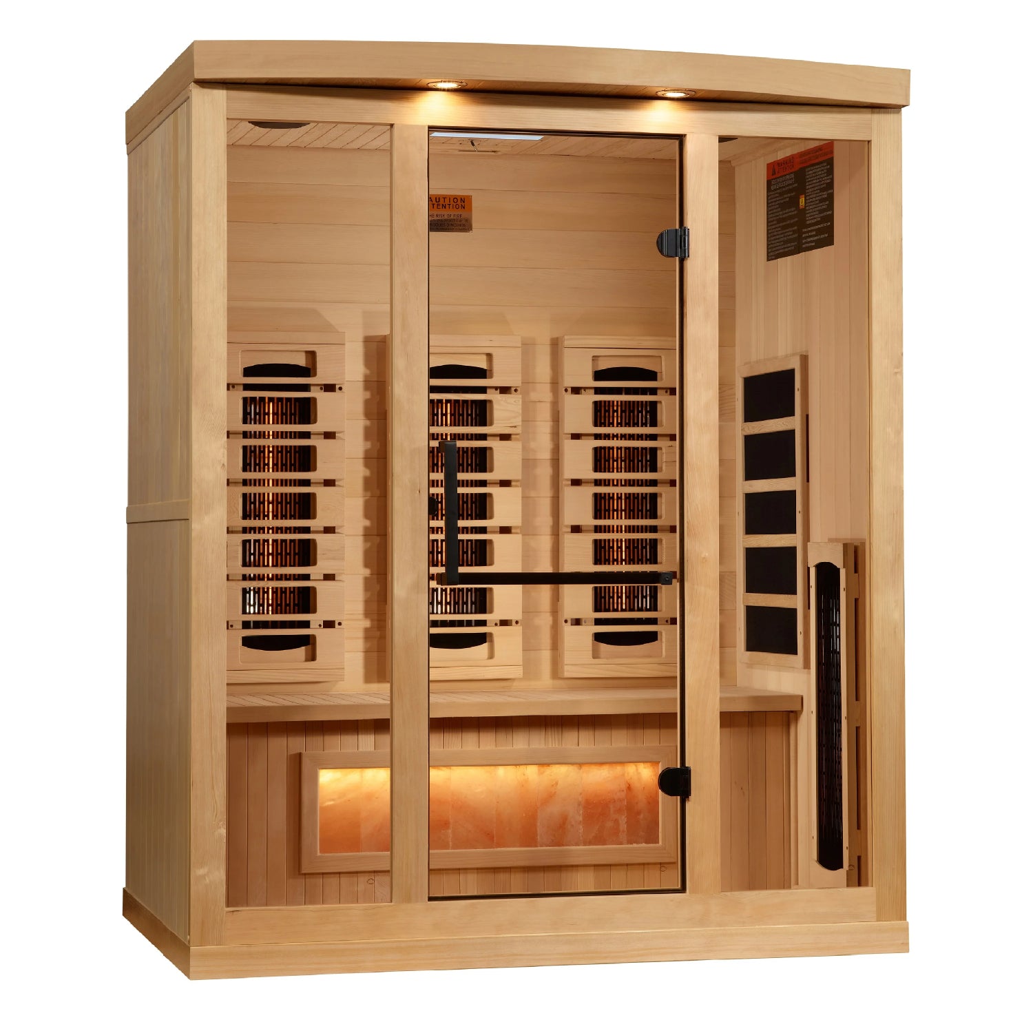 Golden Designs 3-Person Full-Spectrum Infrared Sauna w/ Himalayan Salt Bar product image