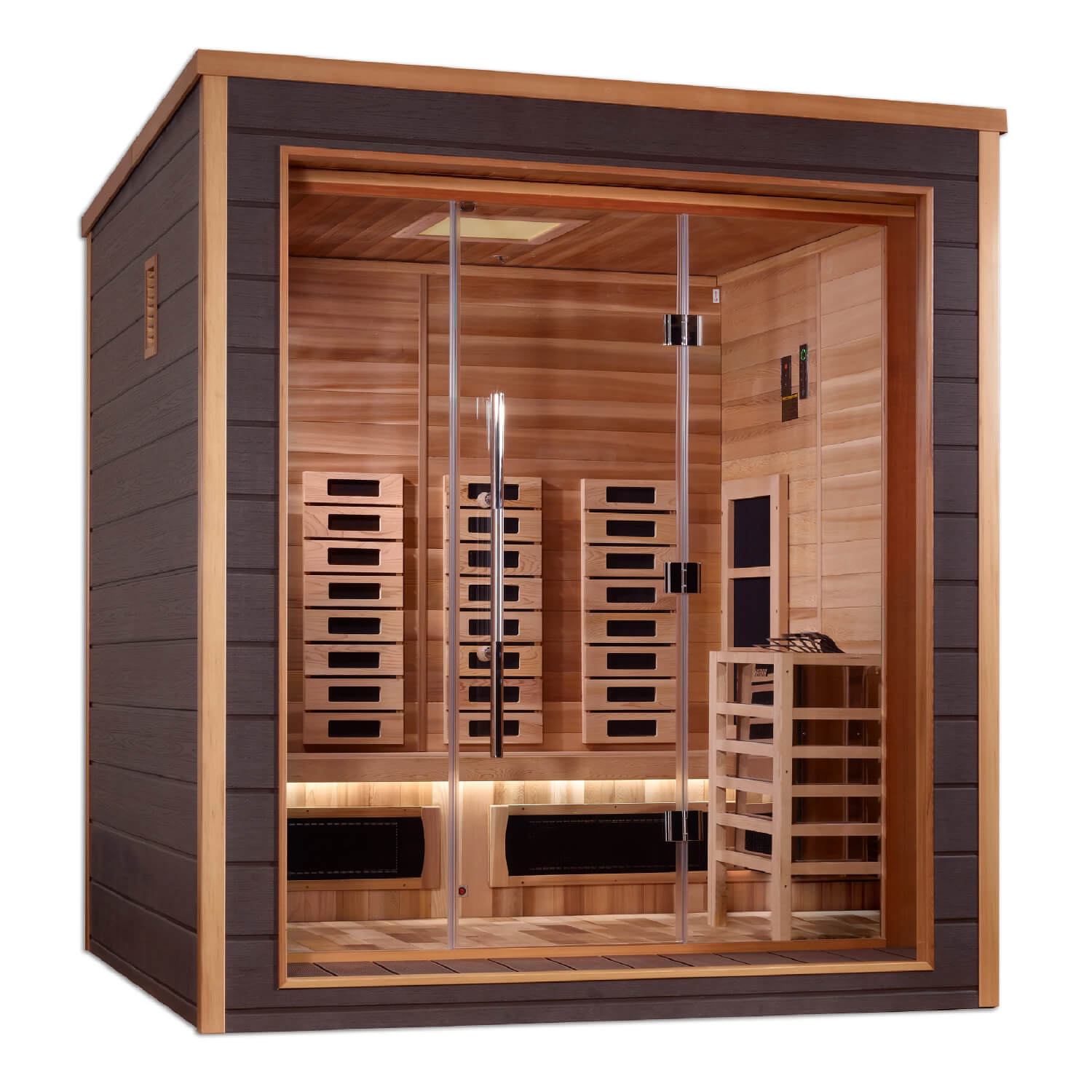 Golden Designs Visby 3-Person Outdoor Hybrid Sauna (PureTech™ Full Spectrum Infrared & Harvia SWS80) product image